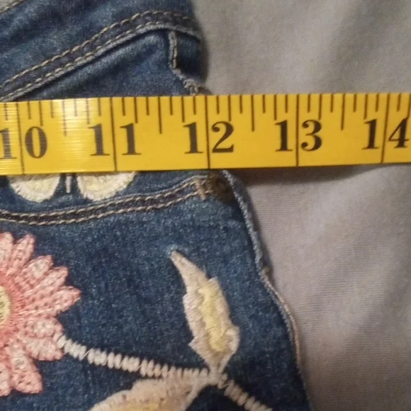 Sonoma Blue Skinny Jeans with Modern Fit And Embroidered Flowers - Picture 9 of 11